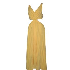 Elegant Yellow Backless Dress